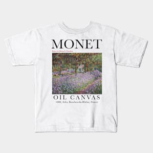 Irises in Monet's Garden - Monet Artwork Print Kids T-Shirt